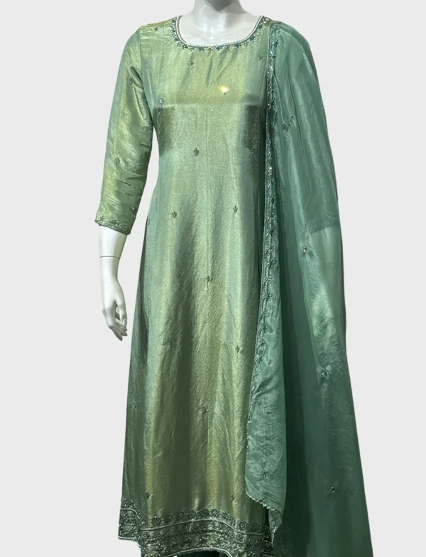 Tissue Top with Organza Dupatta - W1013