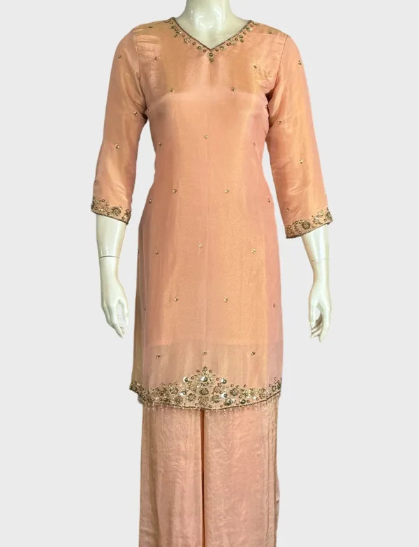 Tissue Sharara Set with Organza Dupatta - W1015