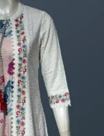 Hakoba Cotton Jacket with Rayon 3/4 Gown - SYW1019