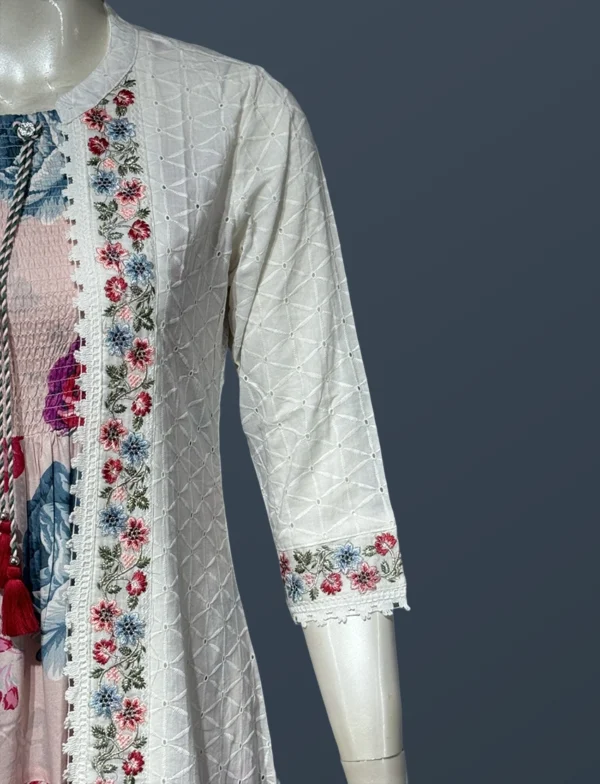 Hakoba Cotton Jacket with Rayon 3/4 Gown - SYW1019