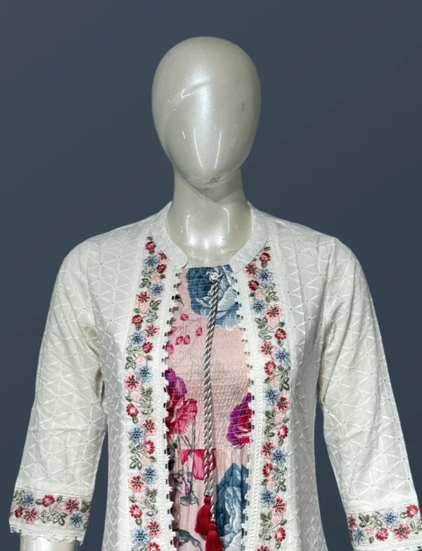 Hakoba Cotton Jacket with Rayon 3/4 Gown - SYW1019