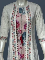 Hakoba Cotton Jacket with Rayon 3/4 Gown - SYW1019