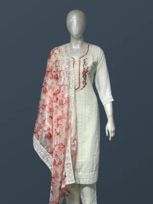 Georgette Schiffli Suit Set - SYW1020