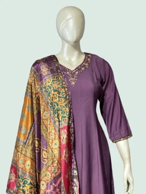 Maslin Silk Suit Set - WS1009