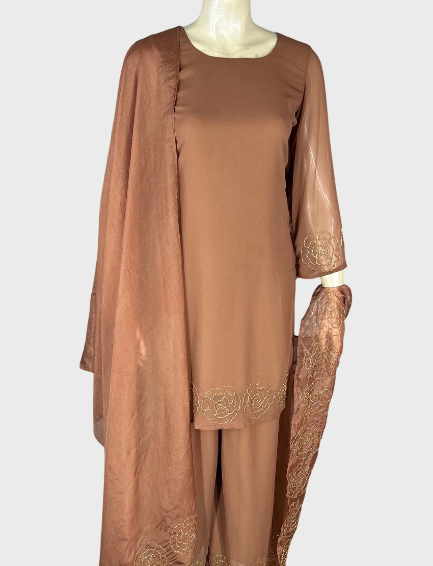 Georgette & Organza Suit Set - W1026