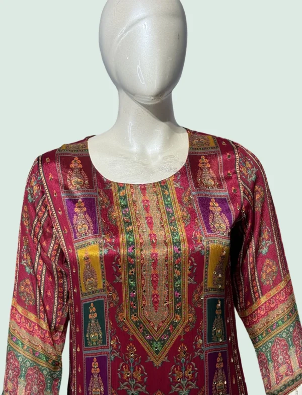 Chinon & Crape Silk Suit Set - WS1018