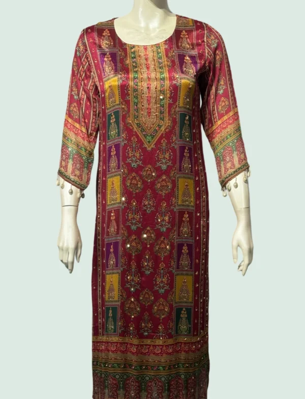 Chinon & Crape Silk Suit Set - WS1018