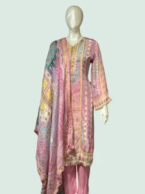 Crape & Chinon Suit Set - WS1026