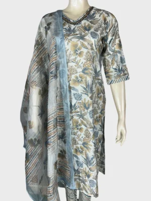 Maslin Silk & Organza Suit Set - WS1030