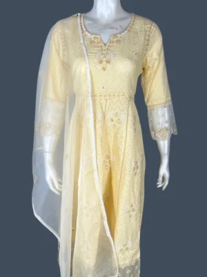 Mul Cotton & Organza Suit Set - WS1034
