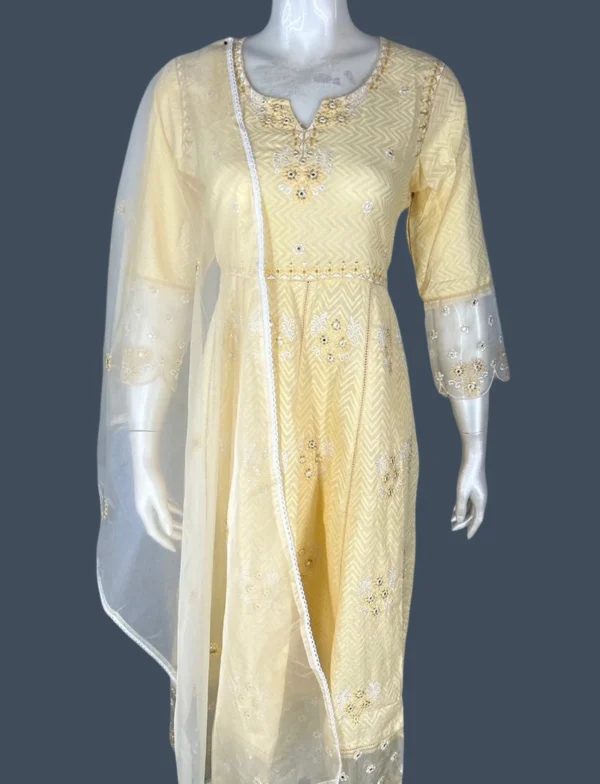 Mul Cotton & Organza Suit Set - WS1034