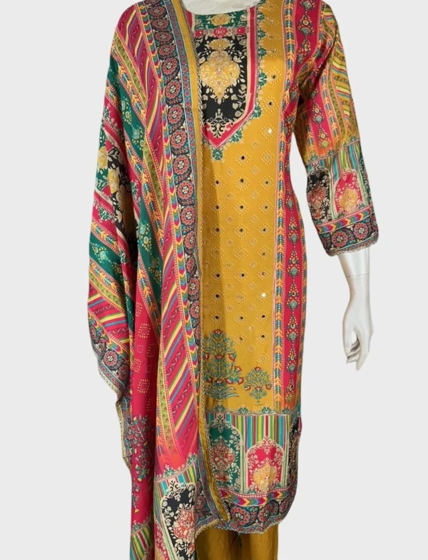 Maslin Silk and Santoon Suit Set - WS1048